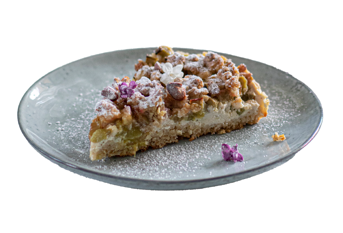 Rebarborový sypaný koláč